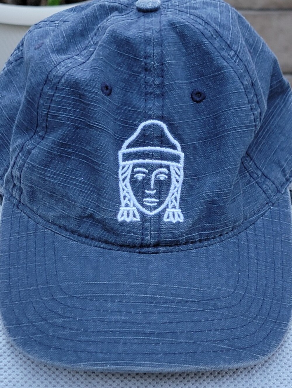 E-FISH Blue Adjustable  Baseball Cap Embroidered Fish, One Size Snap Back
